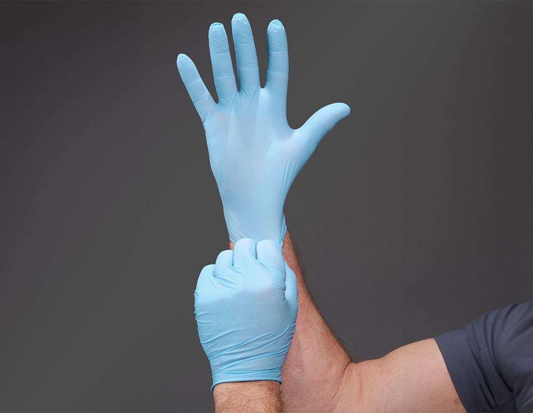 Gants à usage unique: Gants laboratoire en latex à unique, non poudrés + bleu