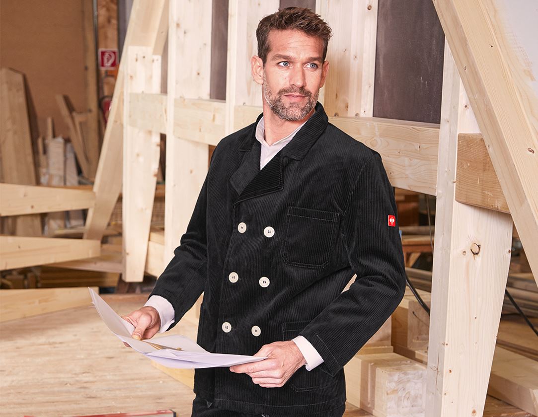 Work Jackets: Roofer's and Carpenter's Jacket Wide Wale Cord + black