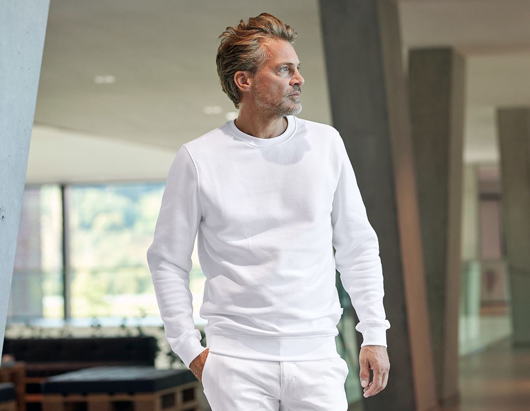 Shirts, Pullover & more: e.s. Sweatshirt poly cotton + white