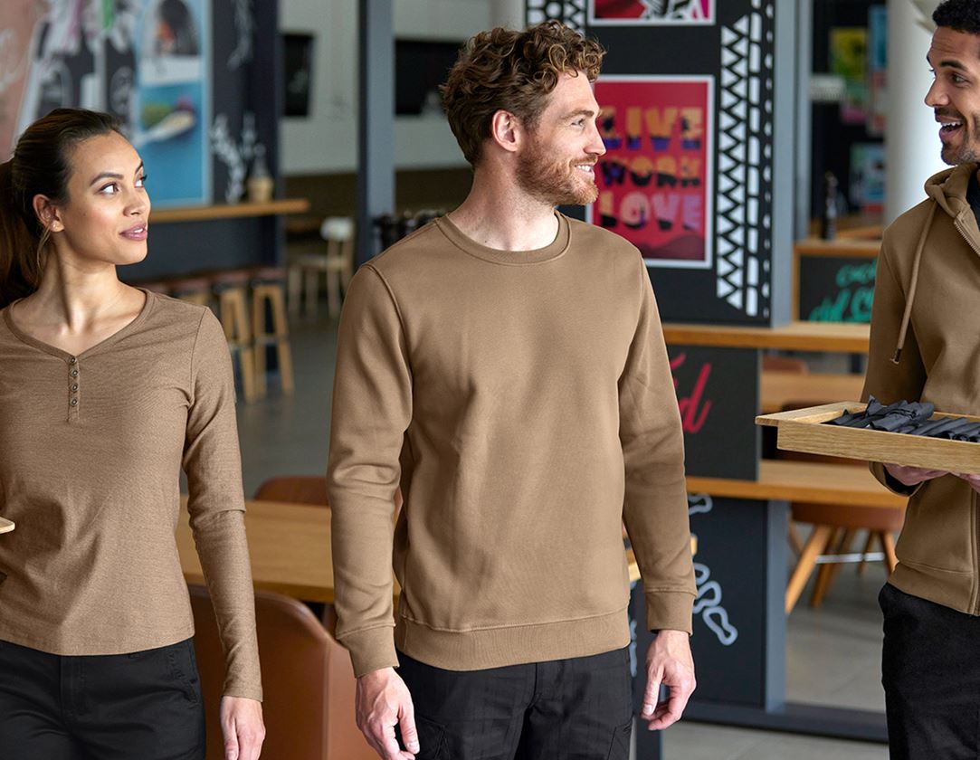Shirts & Co.: e.s. Sweatshirt poly cotton + khaki