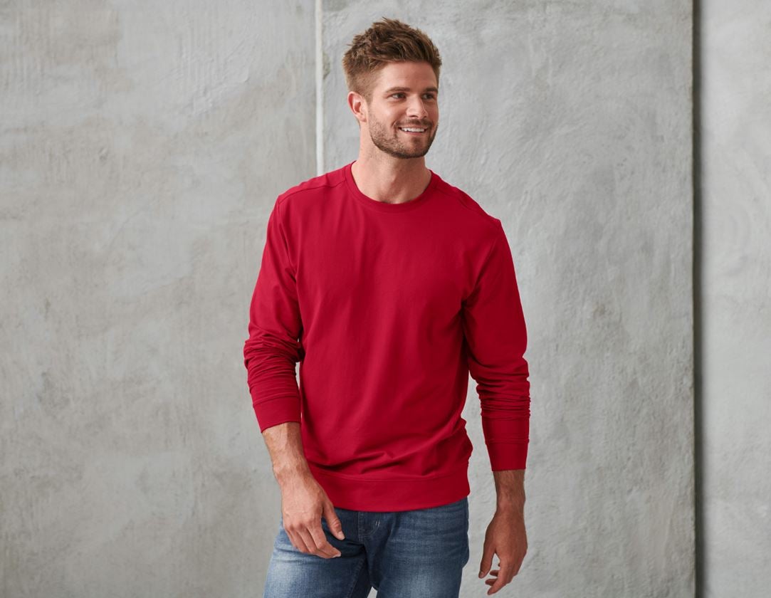 Shirts & Co.: e.s. Longsleeve cotton stretch + feuerrot