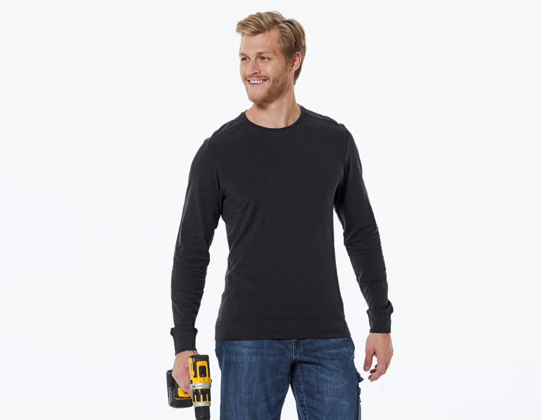 Shirts, Pullover & more: e.s. Long sleeve cotton stretch + black 2