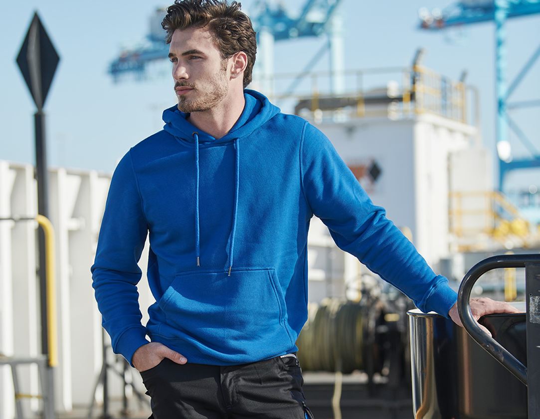 Shirts, Pullover & more: e.s. Hoody sweatshirt poly cotton + gentian blue