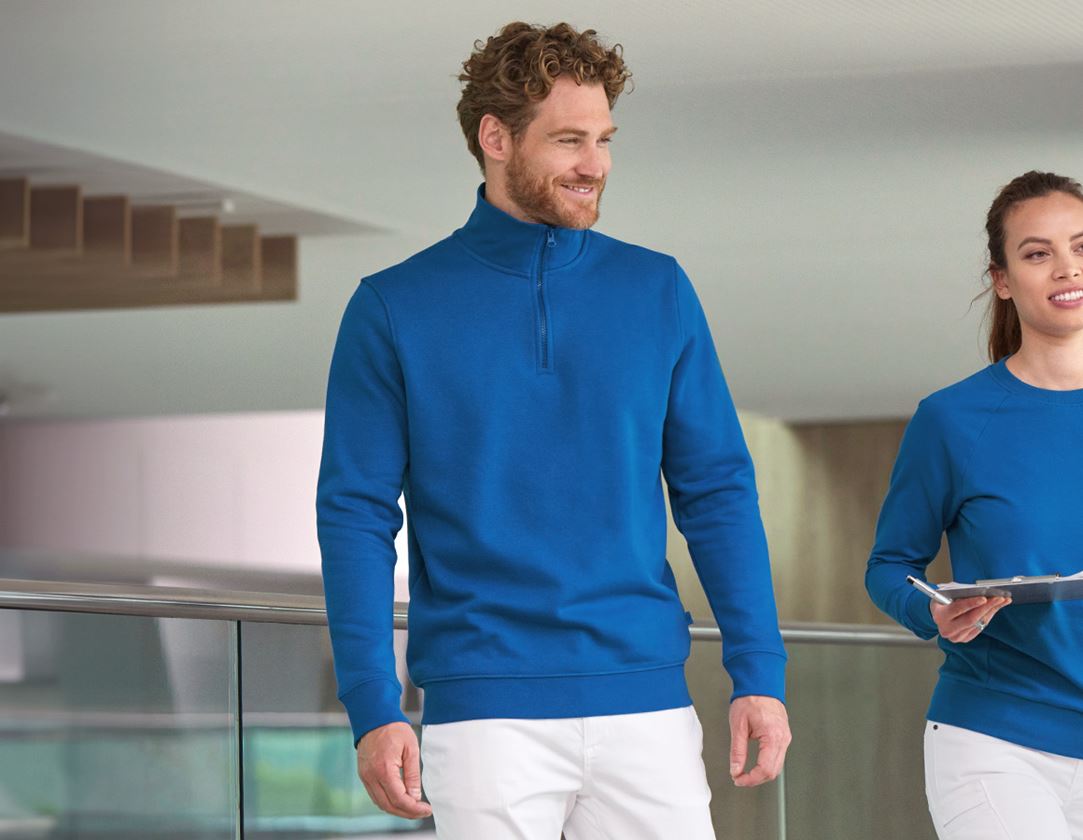 Thèmes: e.s. Sweatshirt ZIP poly cotton + bleu gentiane