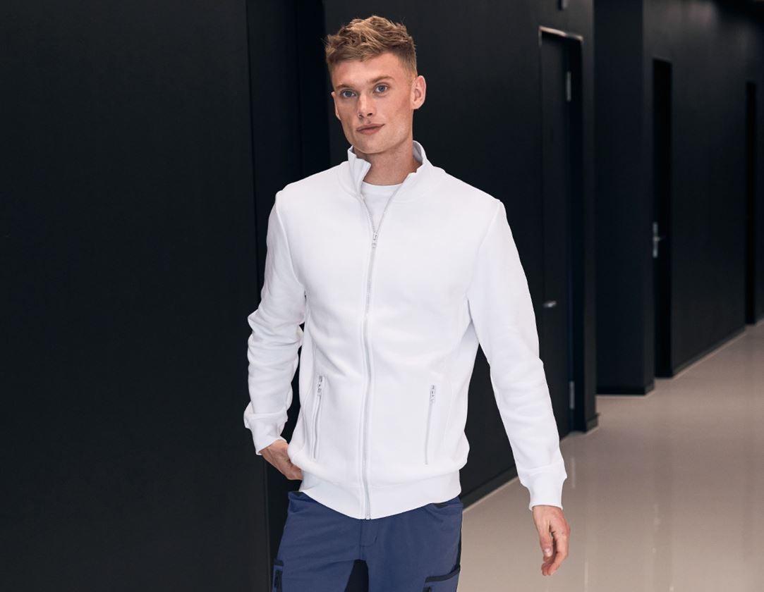 Shirts & Co.: e.s. Sweatjacke poly cotton + weiß