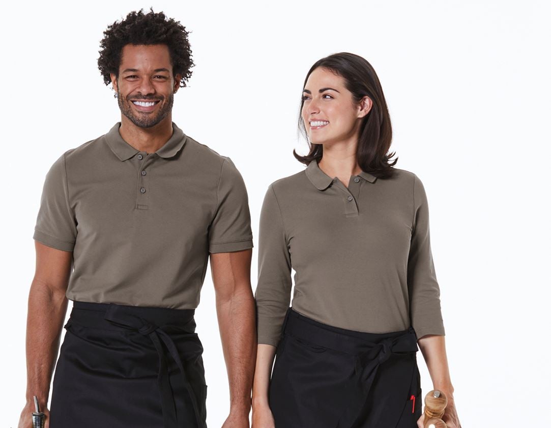 Shirts & Co.: e.s. Piqué-Polo 3/4 Arm cotton stretch, Damen + stein 1