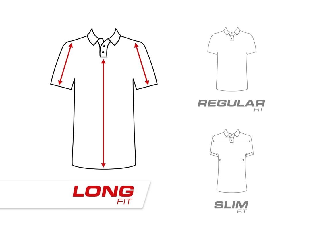 Shirts, Pullover & more: e.s. Piqué-Polo cotton stretch, long fit + alkaliblue