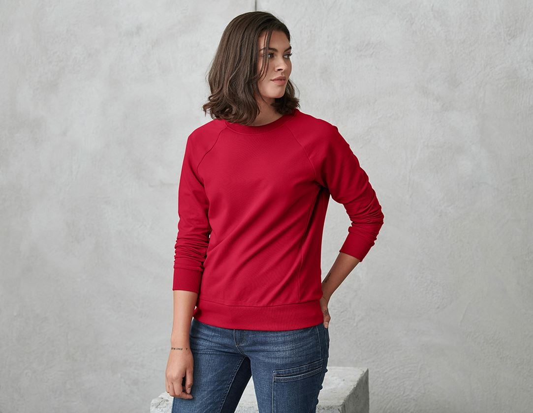 Shirts & Co.: e.s. Sweatshirt cotton stretch, Damen + feuerrot 1