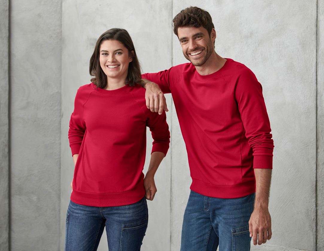 Shirts & Co.: e.s. Sweatshirt cotton stretch, Damen + feuerrot 2