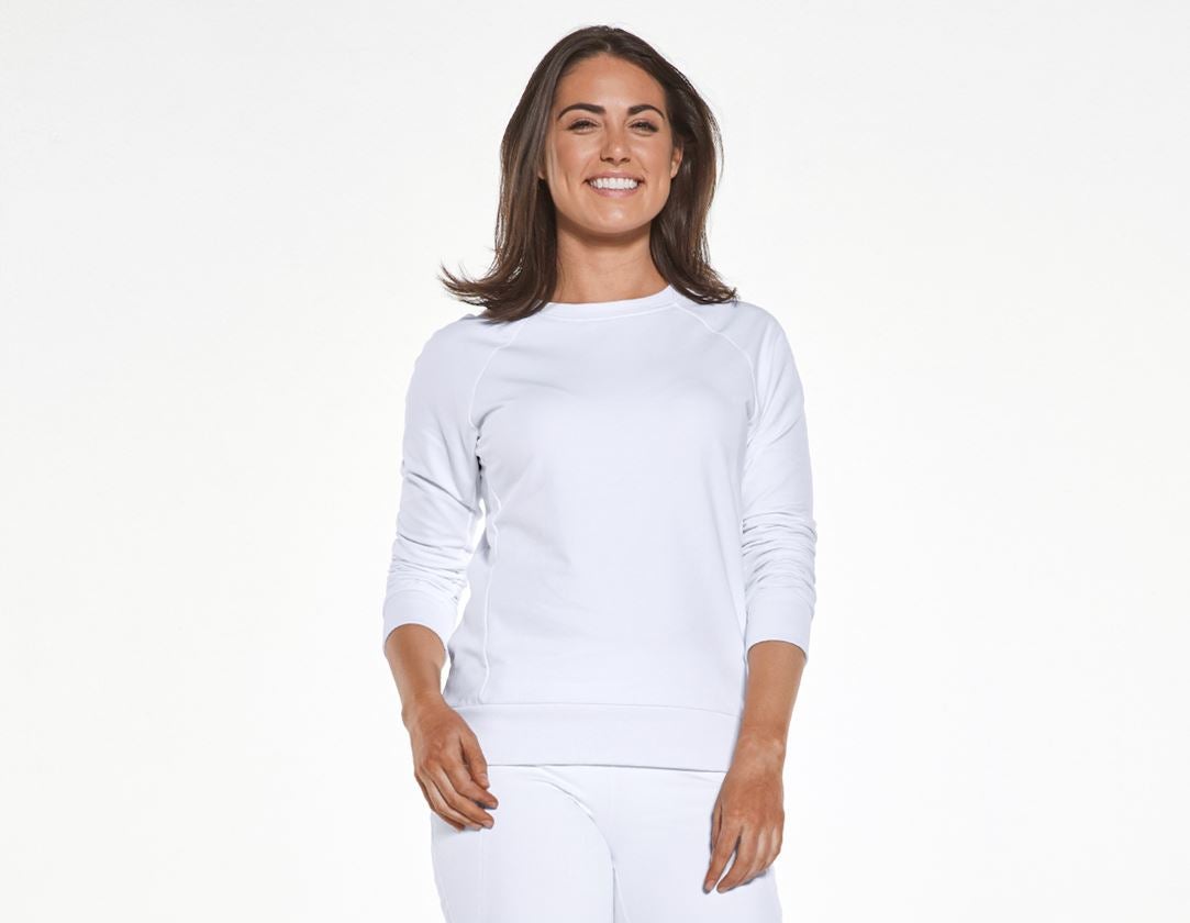 Themen: e.s. Sweatshirt cotton stretch, Damen + weiß