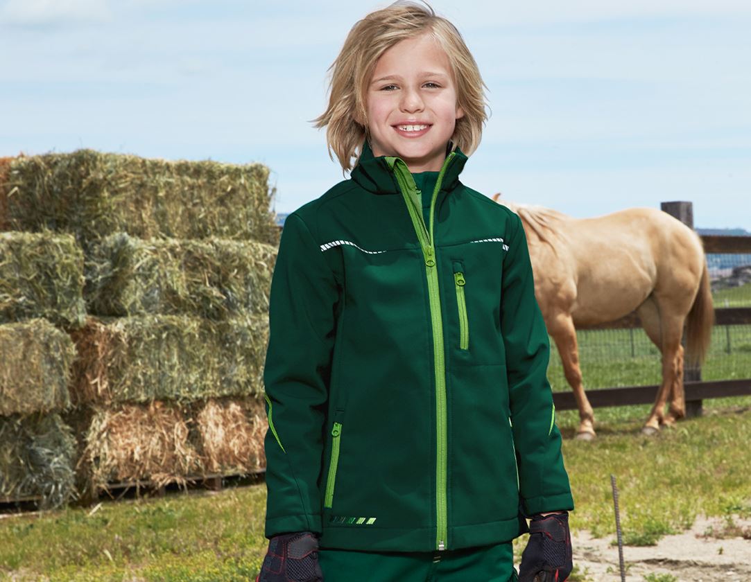 Jackets: Softshell jacket e.s.motion 2020, children's + green/sea green