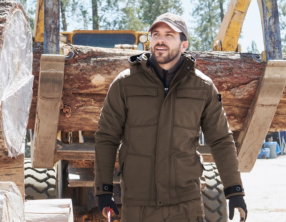 Work Jackets: Winter softshell jacket e.s.roughtough + bark