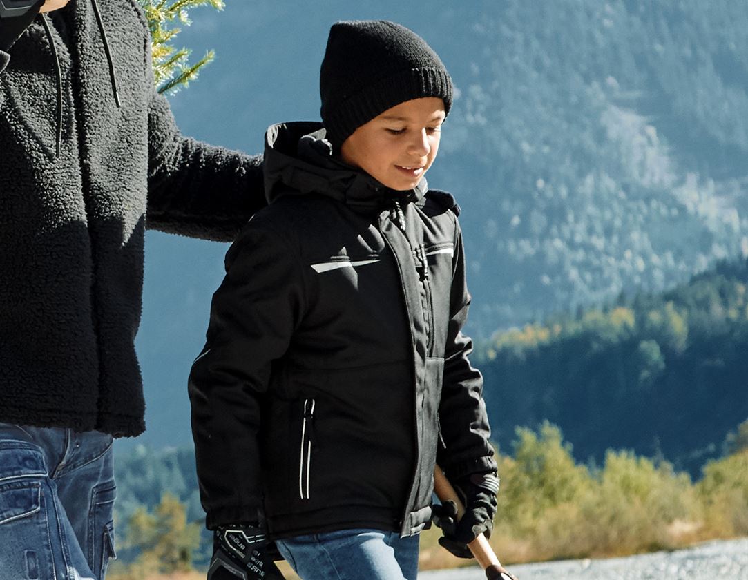 Jackets: Children's softshell jacket e.s.motion + black 1