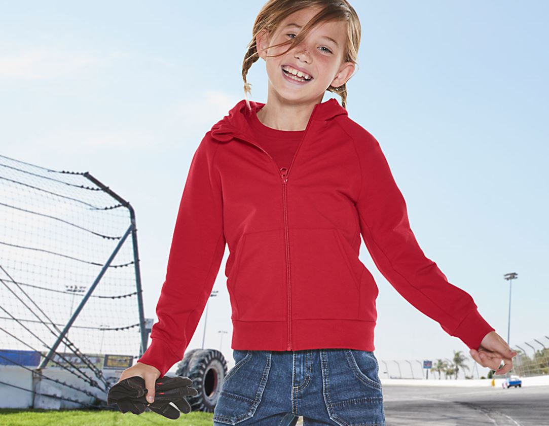 Shirts & Co.: e.s. Hoody-Sweatjacke cotton stretch, Kinder + feuerrot 3