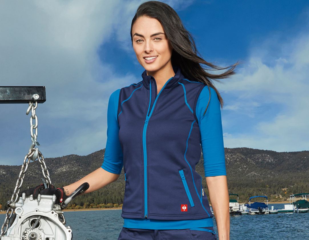 Work Body Warmer: Funct. bodyw. thermo stretch e.s.motion 2020,lad. + navy/atoll