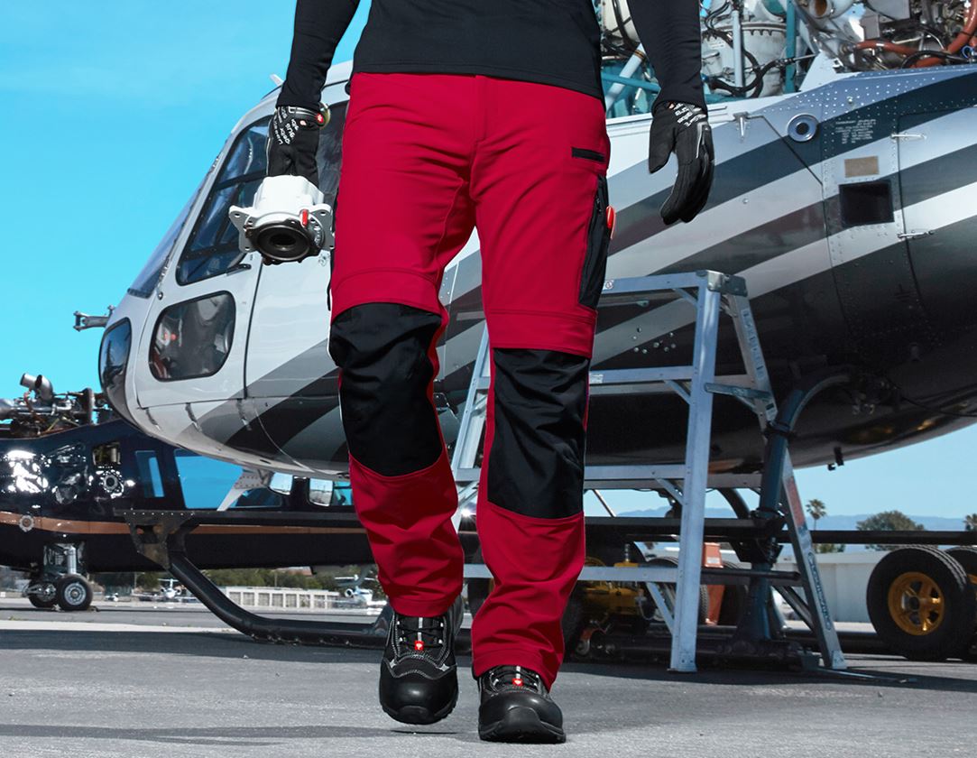 Work Trousers: Functional trousers e.s.dynashield + fiery red/black