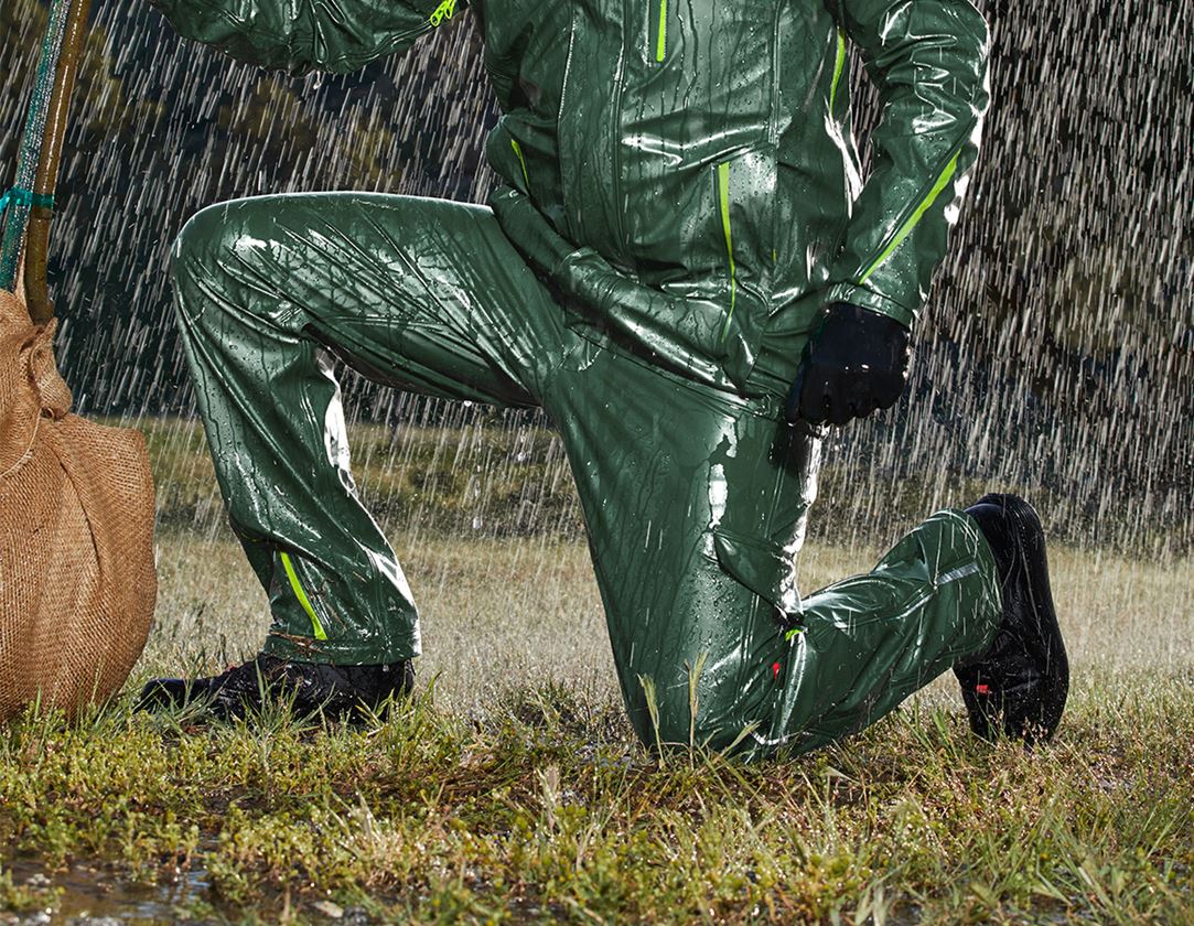 Work Trousers: Rain trousers e.s.motion 2020 superflex + green/seagreen