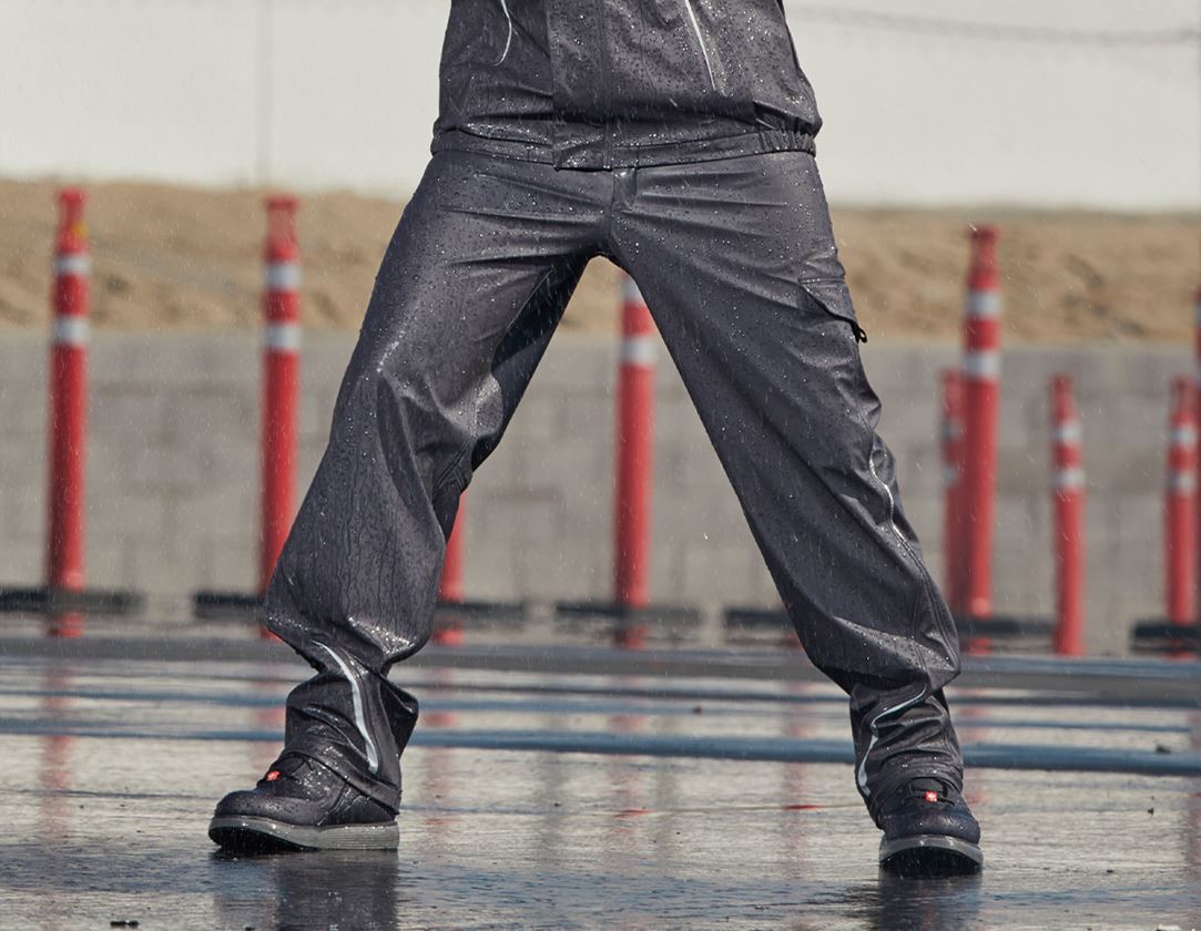 Work Trousers: Rain trousers e.s.motion 2020 superflex + anthracite/platinum