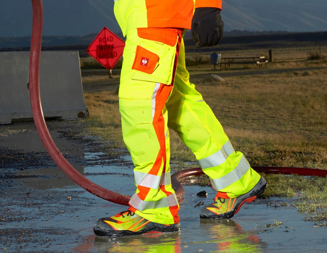 Work Trousers: High-vis trousers e.s.motion 2020 winter + high-vis yellow/high-vis orange