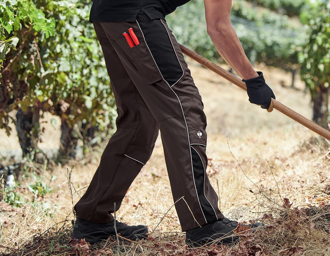 Pantalons de travail: Pantalon à taille élastique e.s.active + brun/noir 1
