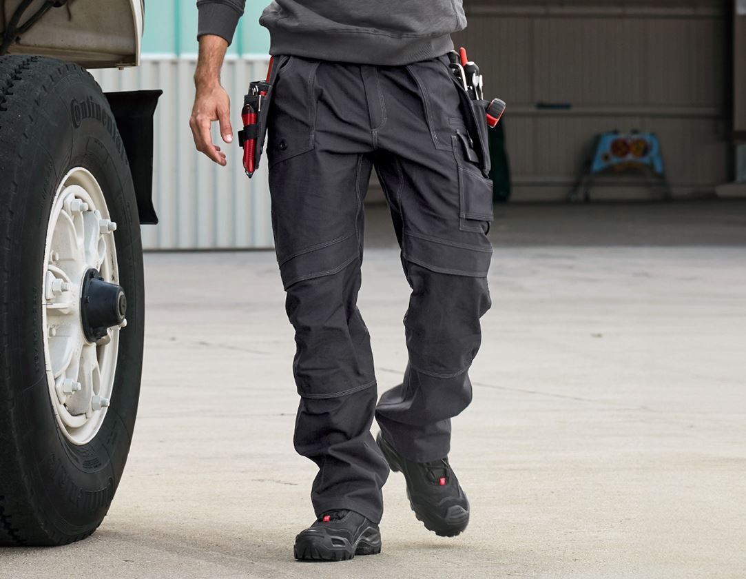 Work Trousers: Trousers e.s.roughtough tool-pouch + black