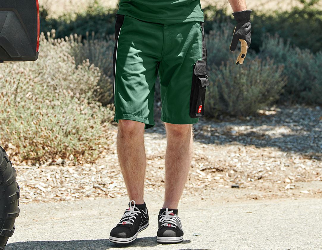 Work Trousers: Shorts e.s.active + green/black