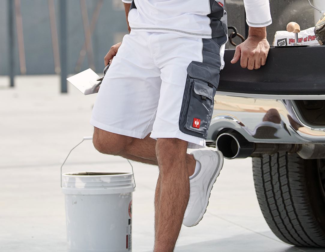 Work Trousers: Shorts e.s.active + white/grey