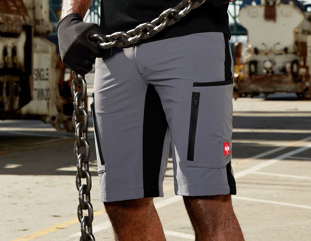 Pantalons de travail: Short e.s.vision stretch, hommes + gris/noir