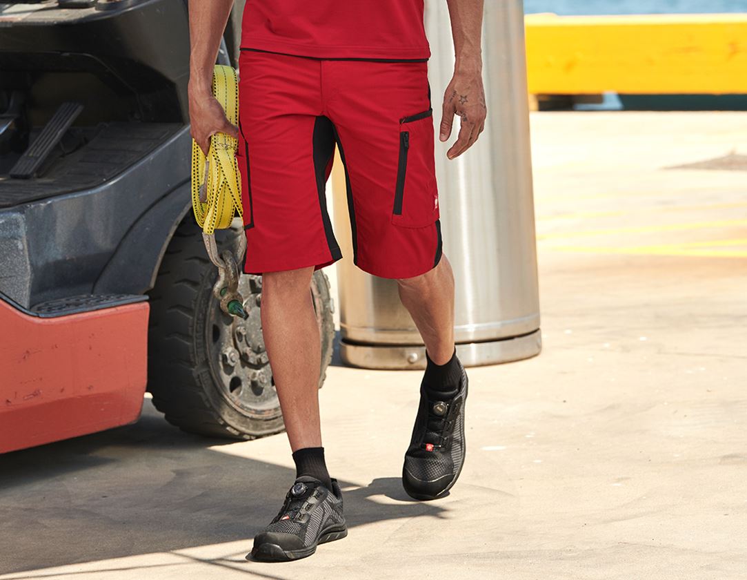 Work Trousers: Shorts e.s.vision, men's + red/black
