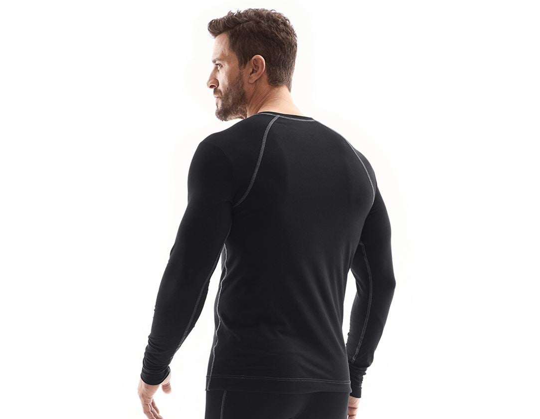 Sous-vêtements | Vêtements thermiques: e.s. Haut à manches longues en coton élastique + noir 1