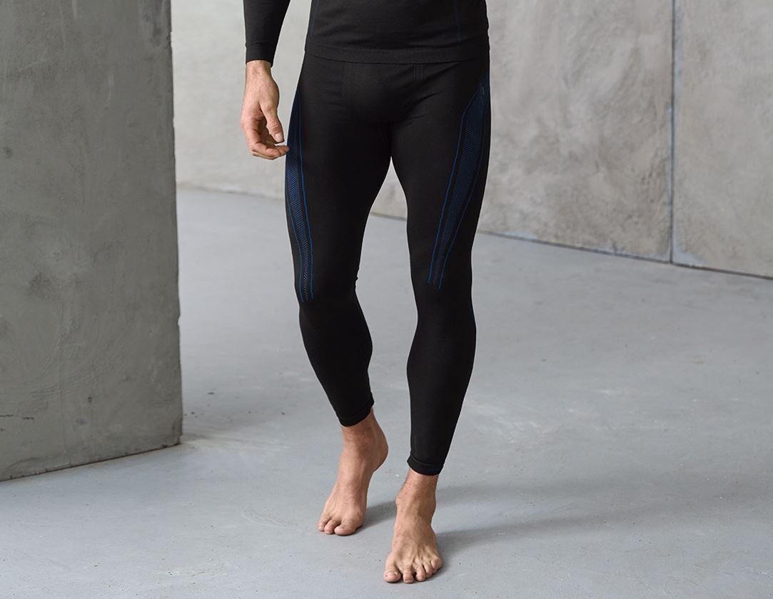 Underwear | Functional Underwear: e.s. functional long-pants seamless-warm + black/gentianblue