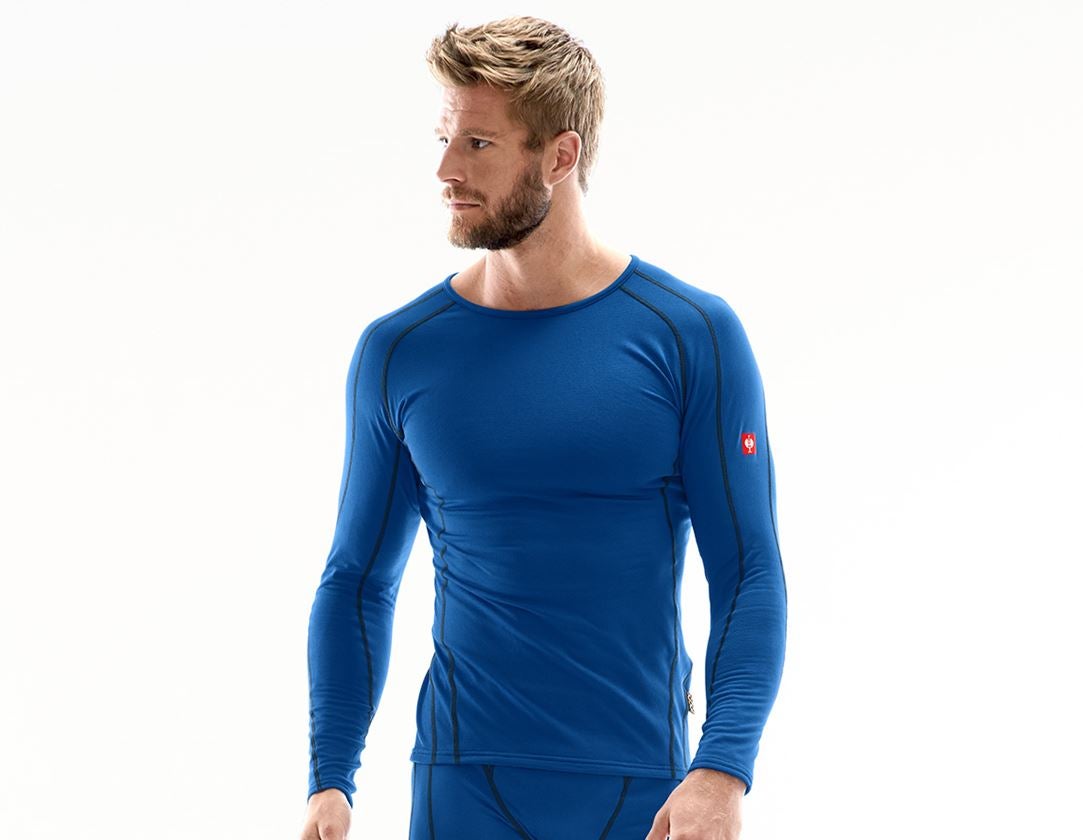 Sous-vêtements | Vêtements thermiques: e.s. Fonction-Longsleeve clima-pro-warm, hommes + bleu gentiane