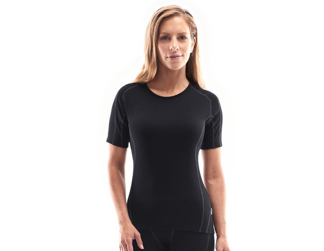 Vêtements thermiques: e.s. Fonction-T-Shirt clima-pro, warm, femmes + noir