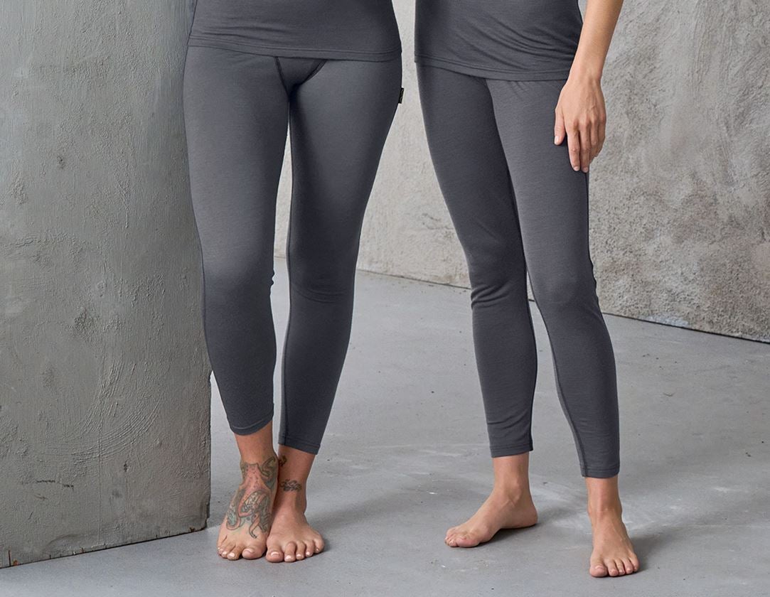 Cold: e.s. Long-pants Merino, ladies' + cement/graphite