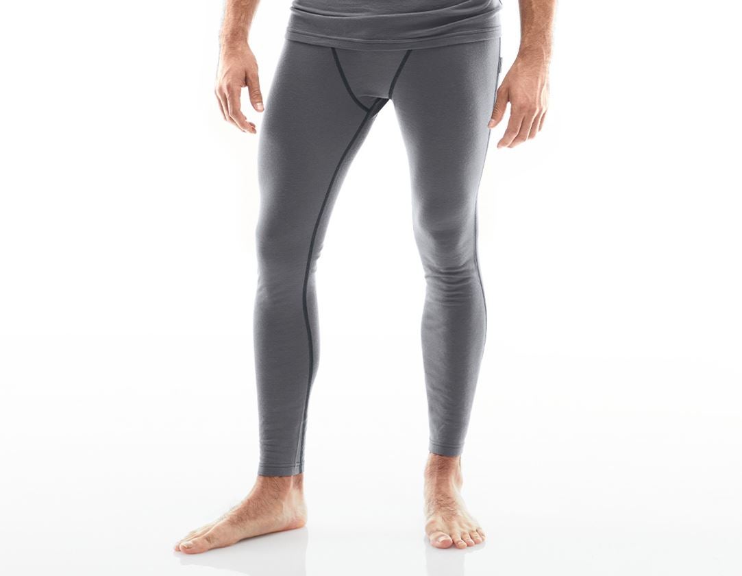 Sous-vêtements | Vêtements thermiques: e.s. Long-pants Merino, hommes + ciment/graphite