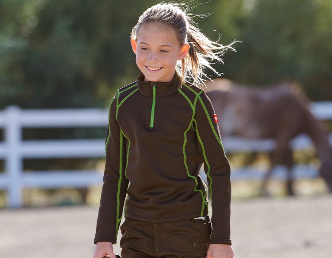 Shirts, Pullover & more: Funct.Troyer thermo stretch e.s.motion 2020 child. + chestnut/seagreen