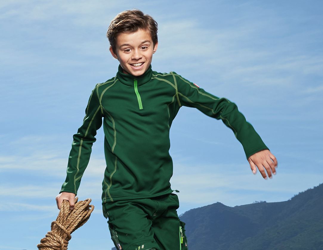 Shirts, Pullover & more: Funct.Troyer thermo stretch e.s.motion 2020 child. + green/seagreen