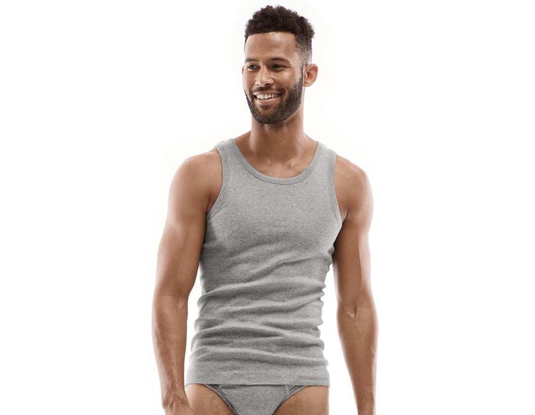 Underwear | Functional Underwear: e.s. Vest fine rib classic + grey melange