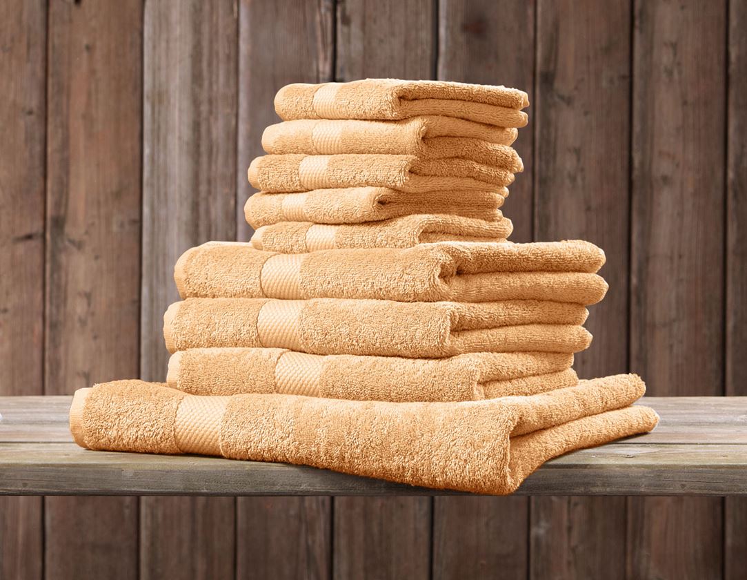 Cloths: Terry cloth towel Premium pack of 3 + apricot