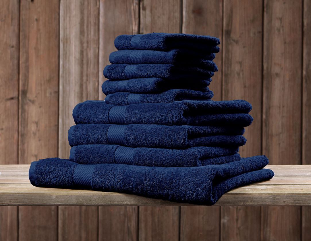Cloths: Terry cloth towel Premium pack of 3 + navy