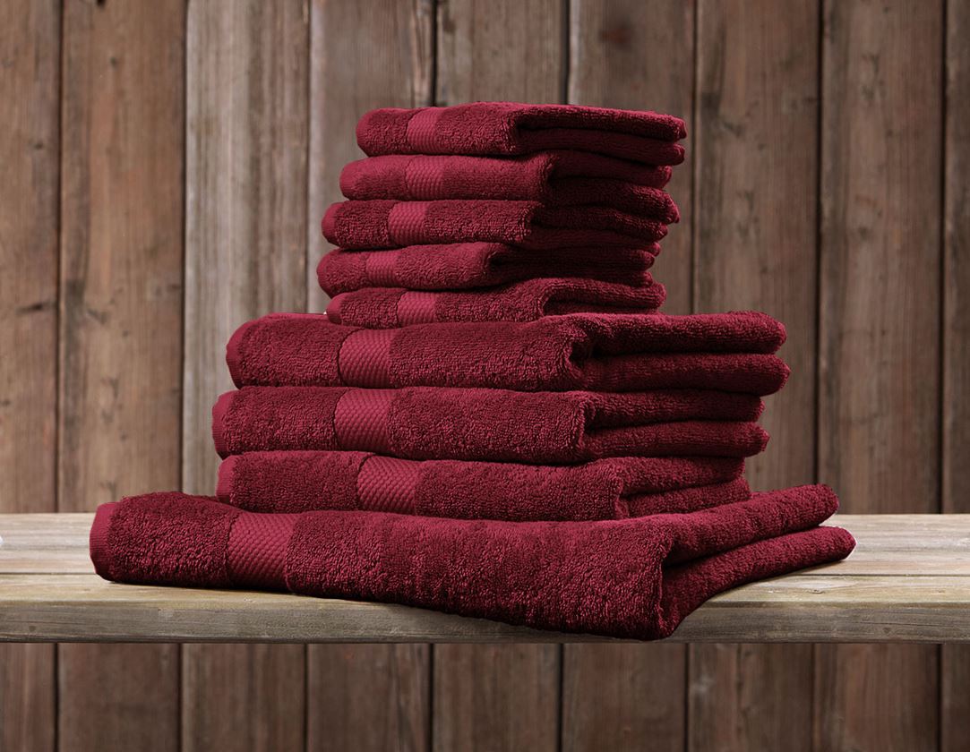 Cloths: Terry cloth towel Premium pack of 3 + bordeaux