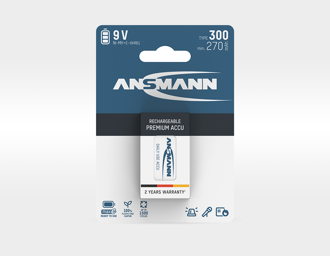 Electronics: NiMH 9V-Block rechargeable battery