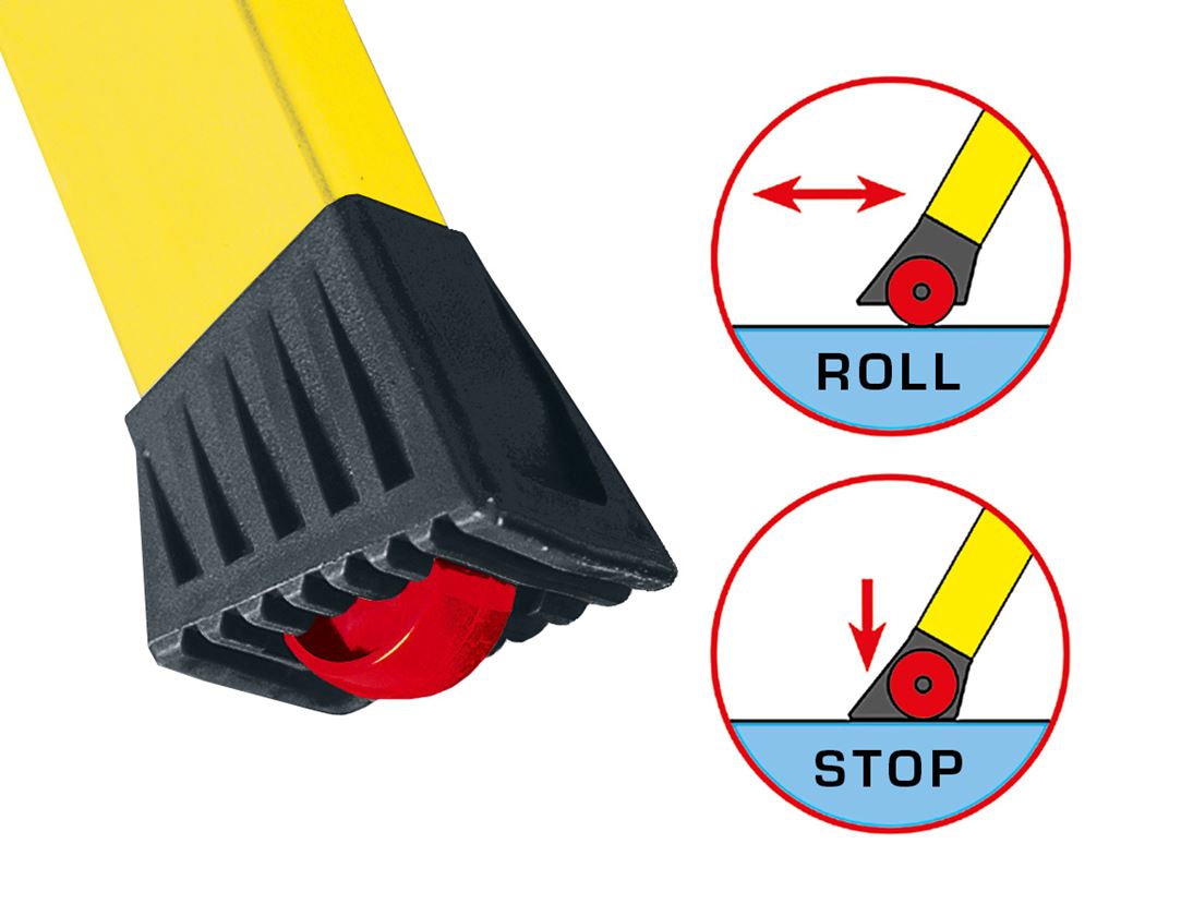 Ladders: KRAUSE Rolly double folding step stool (aluminium) + yellow 1