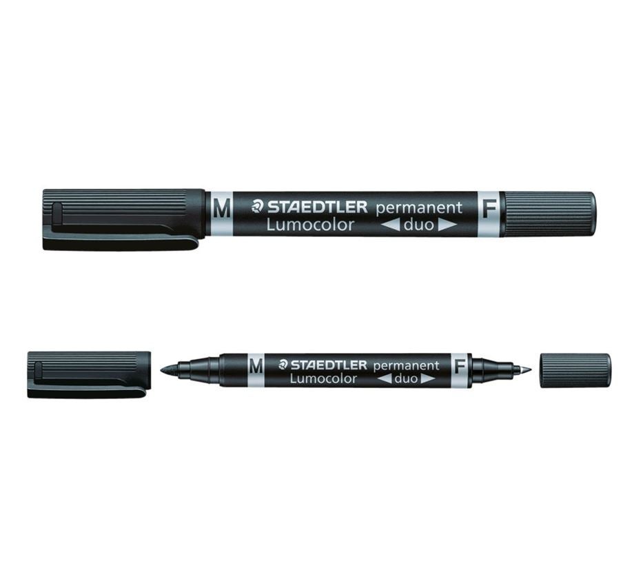 Writing | Correcting: STAEDTLER Lumocolor permanent duo, pack of 4