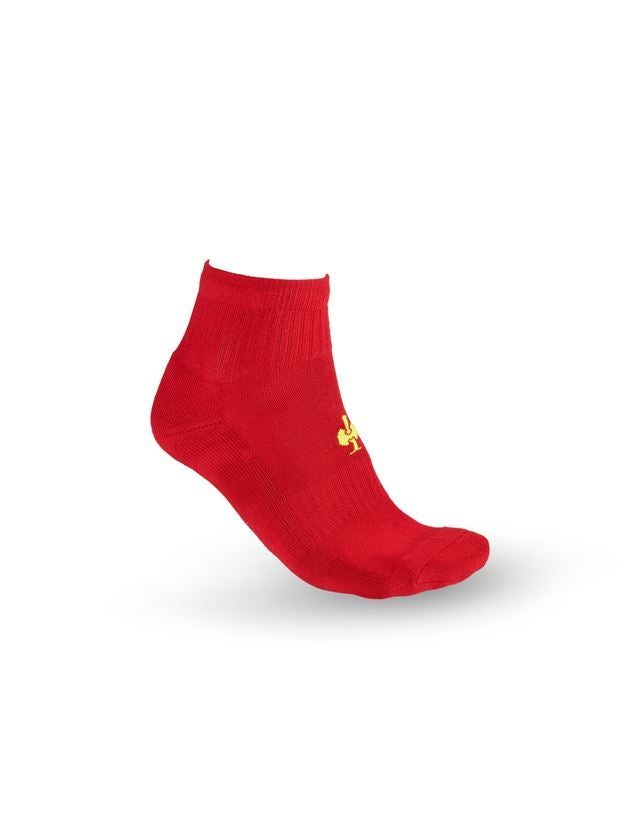 Socks: e.s. Allround socks Classic light/mid + fiery red/high-vis yellow
