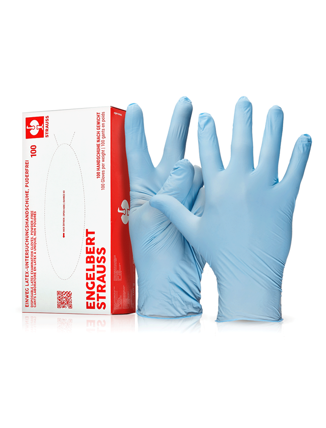 Gants à usage unique: Gants laboratoire en latex à unique, non poudrés + bleu