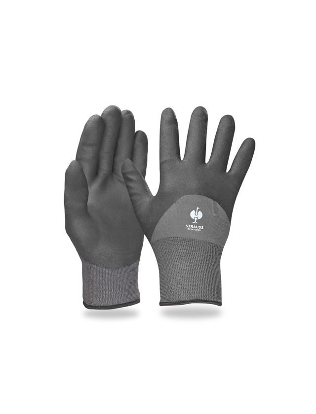 Coated: e.s. Nitrile foam gloves evertouch winter + black/grey