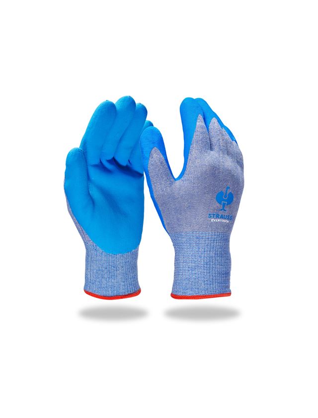 Coated: e.s. Nitrile foam gloves evertouch allseasons + blue/lightblue-melange