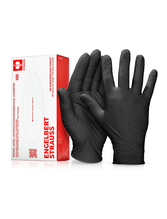 Disposable Gloves: Disposable nitrile gloves, powder-free + black