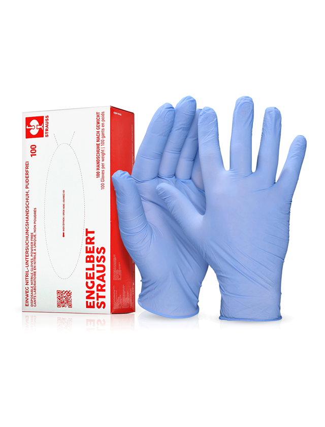 Disposable Gloves: Disposable nitrile gloves, powder-free + blue